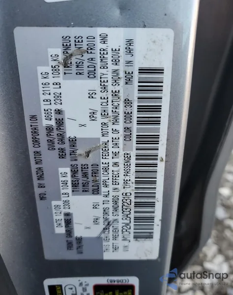 2010 Mazda 5 z USA, uszkodzony, nr VIN JM1CR2WL8A0372316